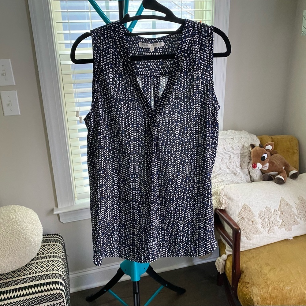 Violet & Claire Blue and Black Blouse